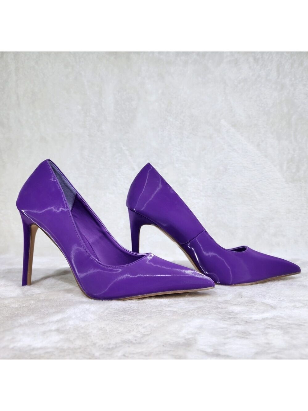 NIB Luminous Purple High Heel Stiletto Pumps Evening Party Shoes - Picture 3 of 5